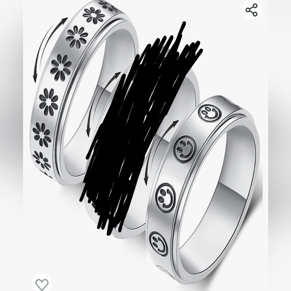 2 Fidget Spinner Rings size 10